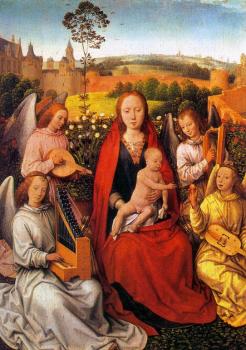 Hans Memling : Virgin and Child with Musician Angels